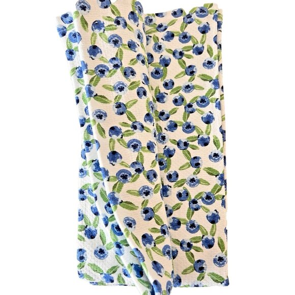 NEW Set 2 Kitchen Towels BLUEBERRIES Bliss Studio 100% Cotton Blue & White - Picture 6 of 6